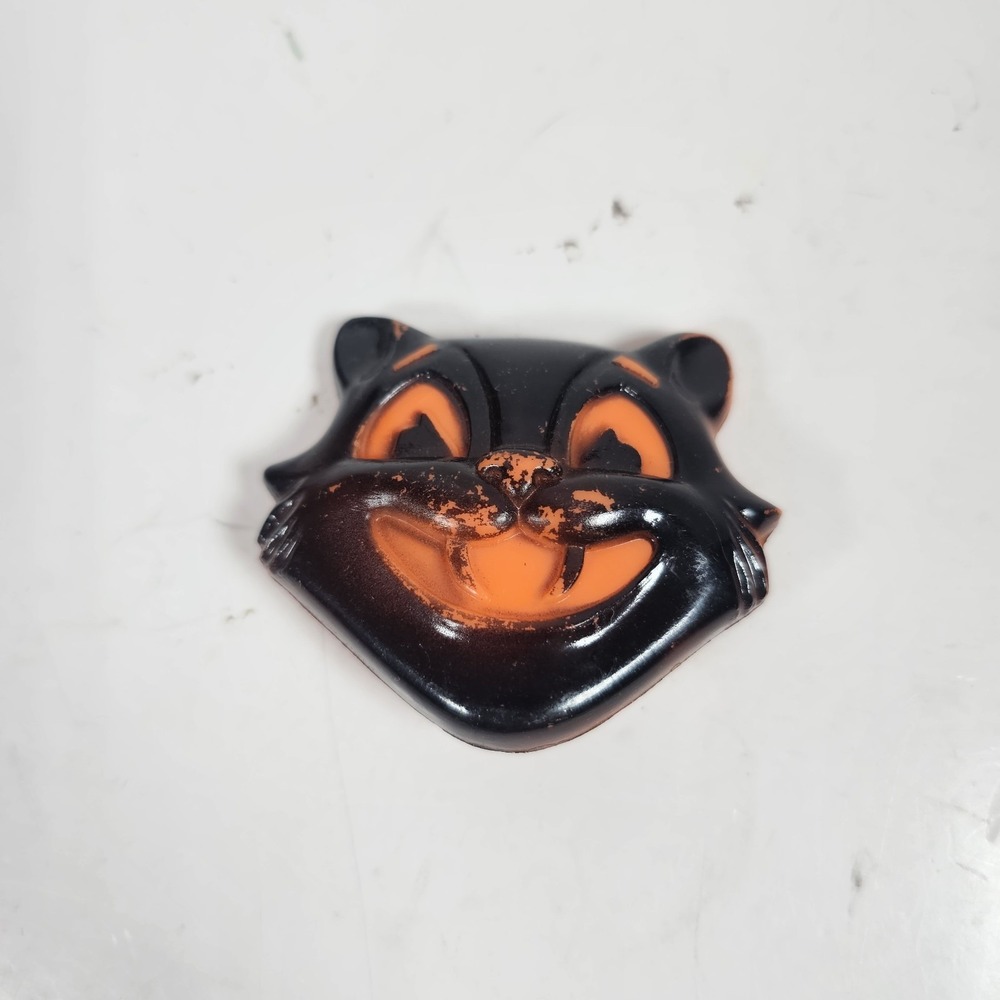 Vintage Halloween Fun World Plastic Black Cat Clicker Noise Maker Decor